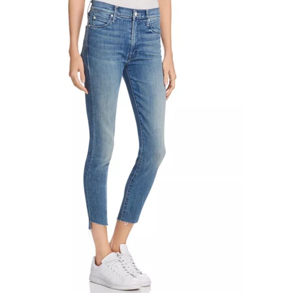 Mother Stunner Zip Ankle Step Fray‎ Skinny High Rise Jeans Good Girls Do Size 25
